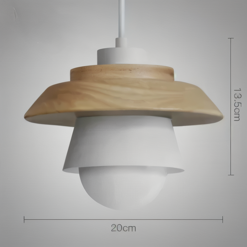 ScandiGlow Pendellampa – Nordisk LED Hänglampa i Trä &amp; Metall i Macaron-design