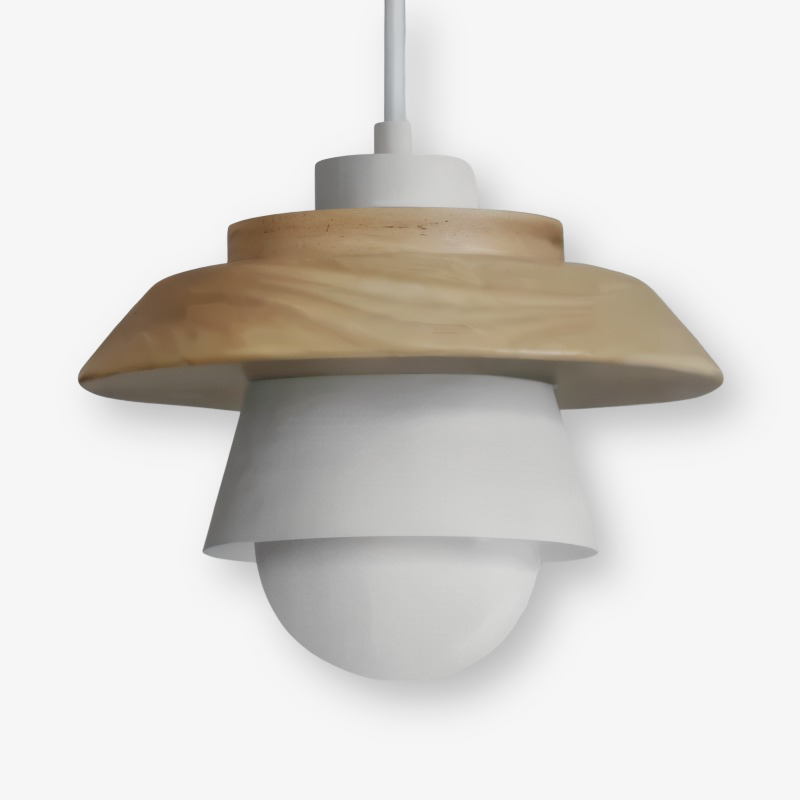 ScandiGlow Pendellampa – Nordisk LED Hänglampa i Trä &amp; Metall i Macaron-design