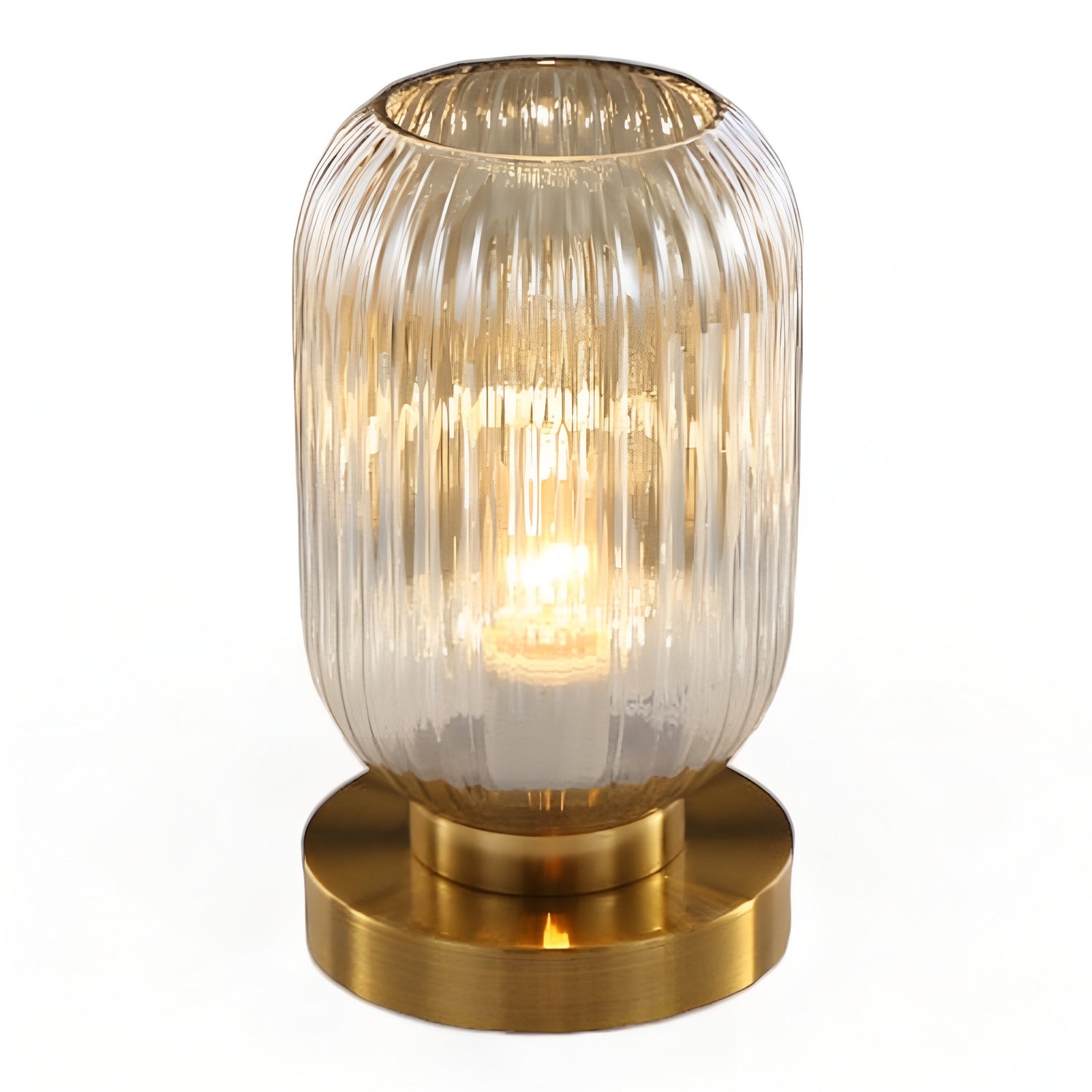 Oriantha | Nordisk bordslampa med ribbat glas