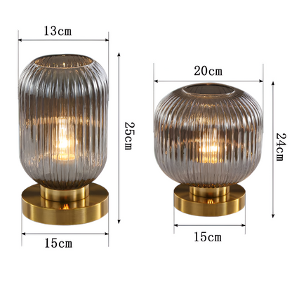 Oriantha | Nordisk bordslampa med ribbat glas