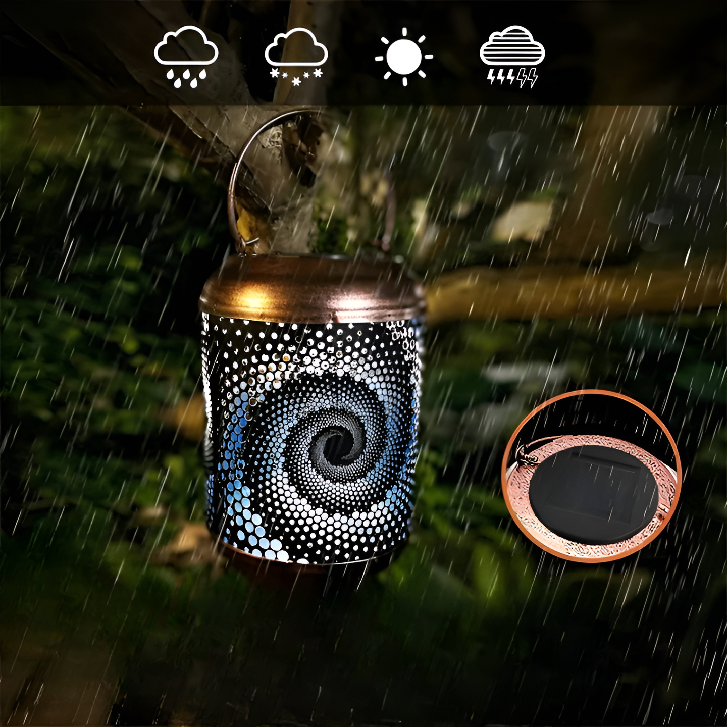 SpinSphere - Solprojektorlampa med Spiraleffekt för Utomhus