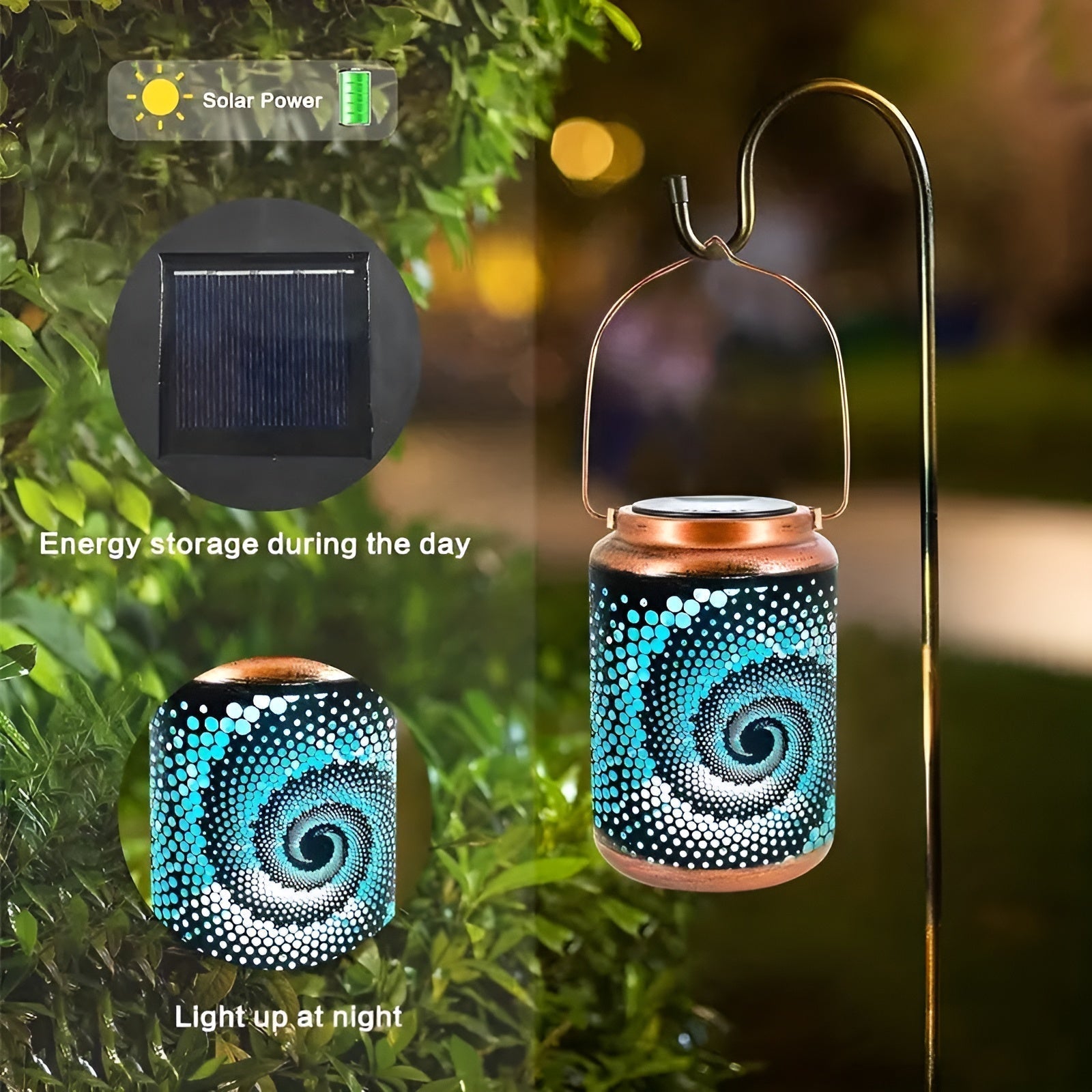 SpinSphere - Solprojektorlampa med Spiraleffekt för Utomhus