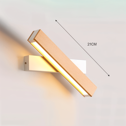 TwistLED Vägglampa - 360° Rotbar Rektangulär LED Vägglampa i Trä