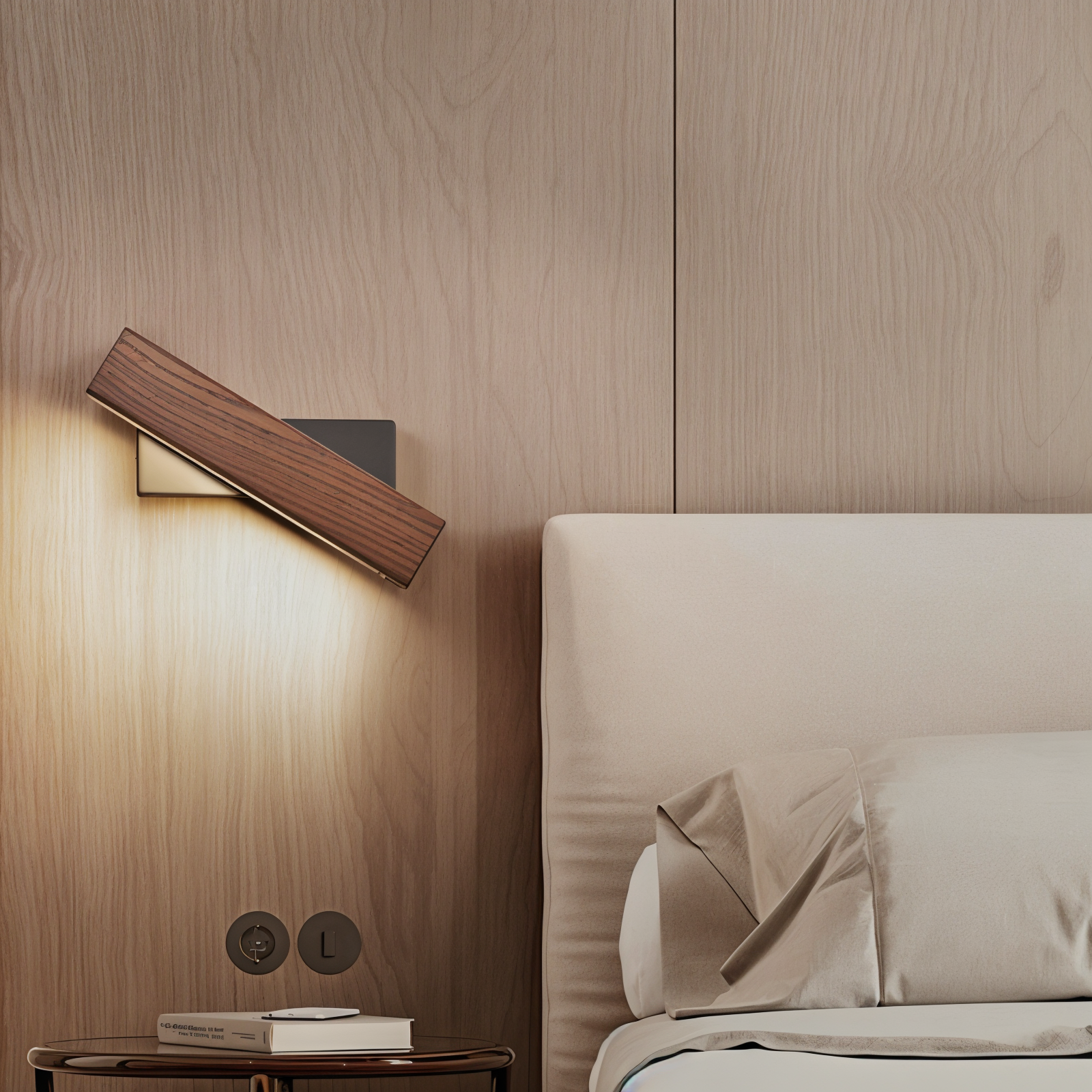TwistLED Vägglampa - 360° Rotbar Rektangulär LED Vägglampa i Trä
