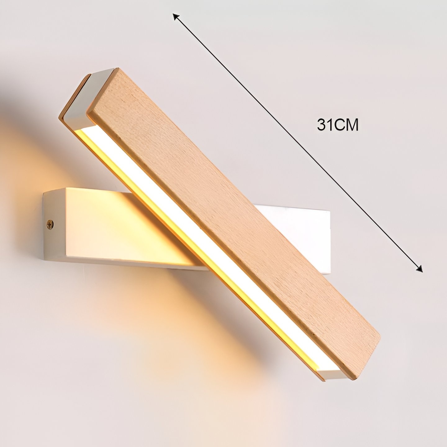 TwistLED Vägglampa - 360° Rotbar Rektangulär LED Vägglampa i Trä