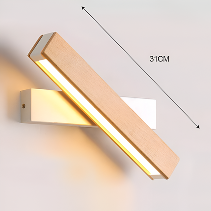 TwistLED Vägglampa - 360° Rotbar Rektangulär LED Vägglampa i Trä