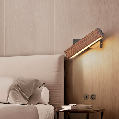 TwistLED Vägglampa - 360° Rotbar Rektangulär LED Vägglampa i Trä