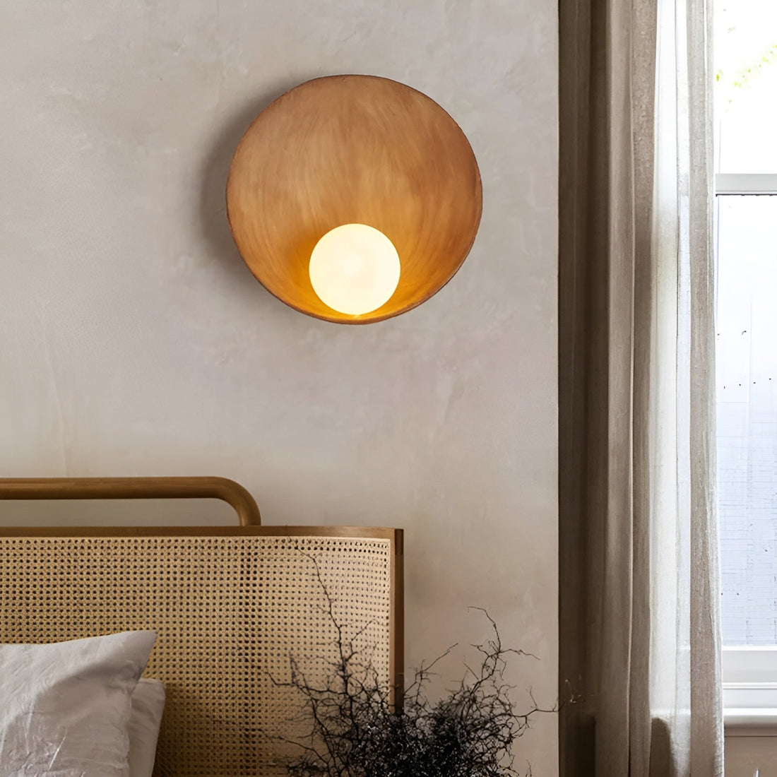 Vit Pärlampa - Vit Vägglampa med Wabi-Sabi Design