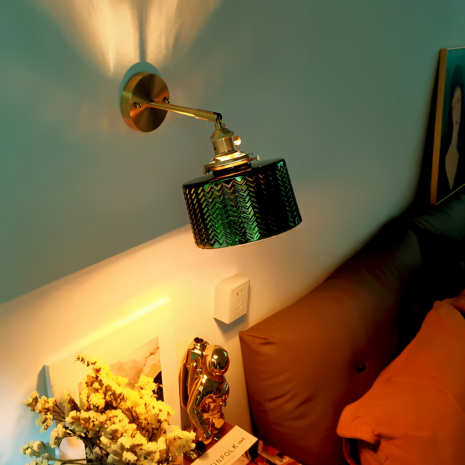 Olyviae | Justerbar LED Vägglampa av Randigt Glas i Skandinavisk Design