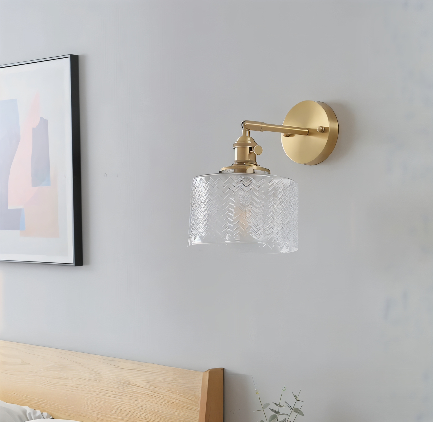 Olyviae | Justerbar LED Vägglampa av Randigt Glas i Skandinavisk Design