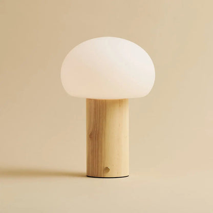 Lumari Senso | Dimbar bordslampa i trä och glas med batteri