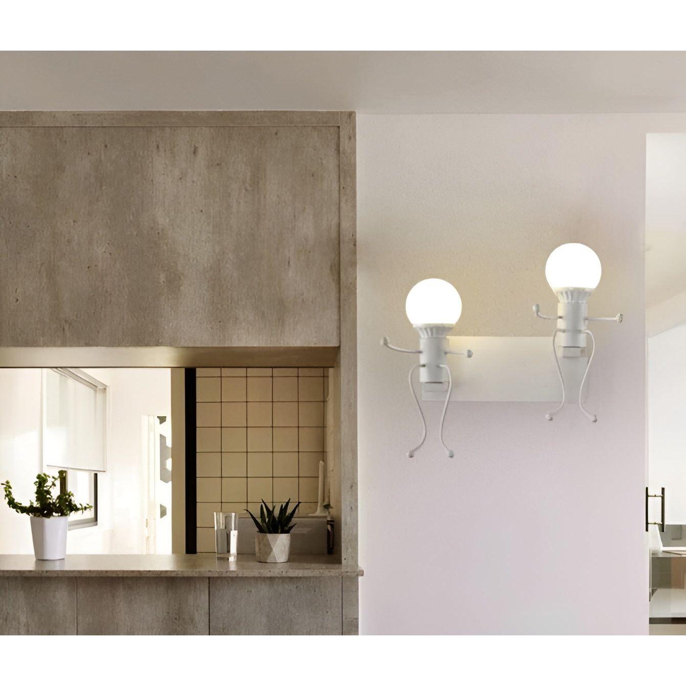 HumanGlow Lampa - Kreativ Konstnärlig Järn-Vägglampa