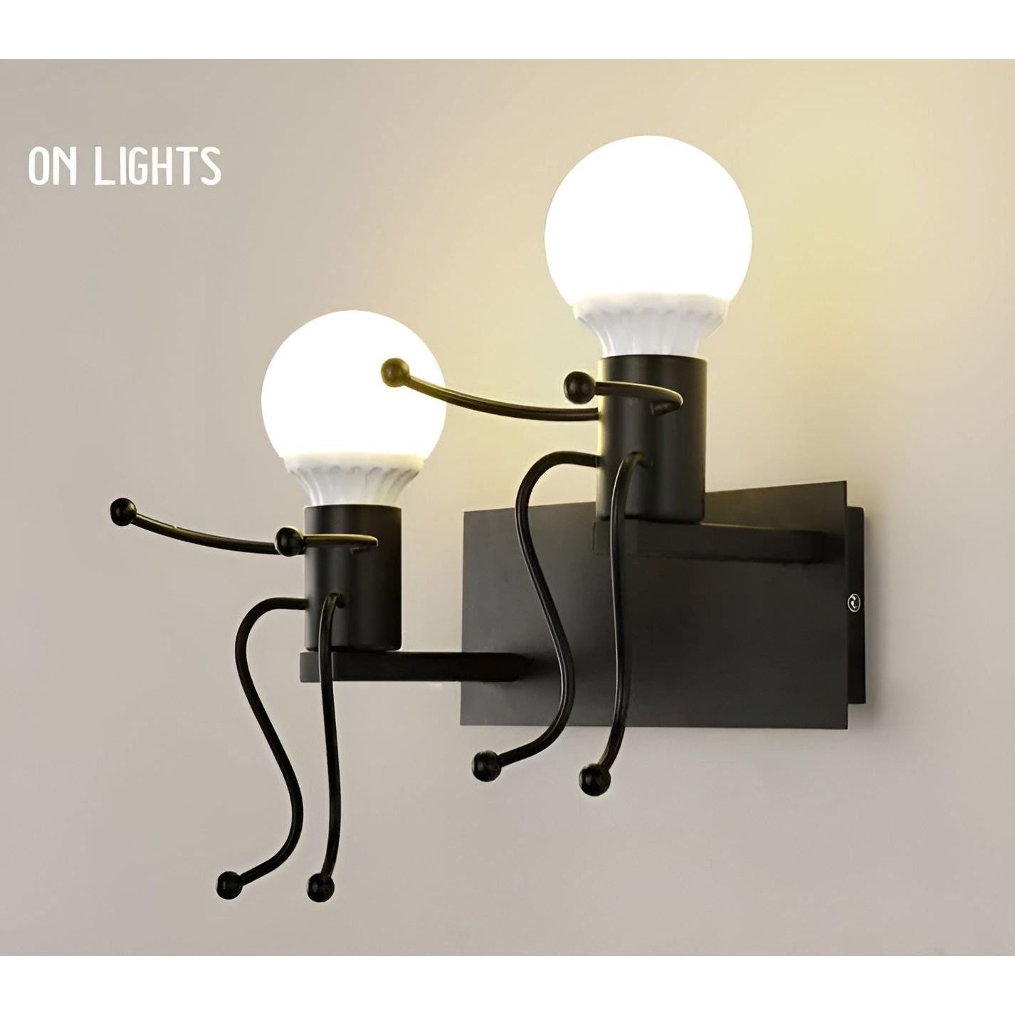 HumanGlow Lampa - Kreativ Konstnärlig Järn-Vägglampa