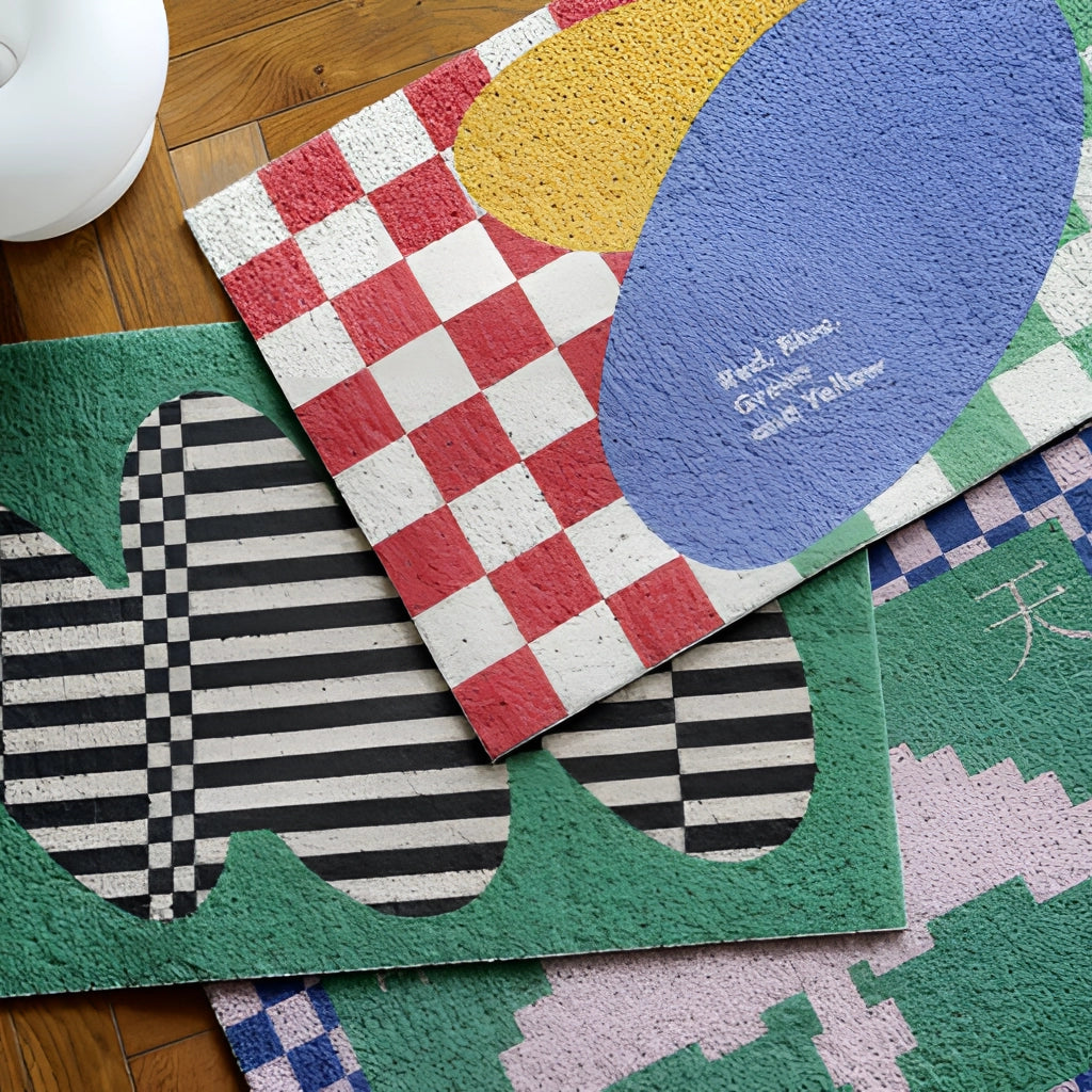 Från &quot;Tillbaka till framtiden&quot; inspirerad geometrisk dörrmatta – Stilren och slitstark entrématta