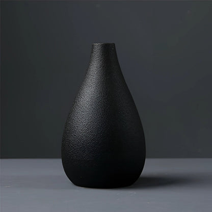 Elegant svart keramikvas för inomhus- och utomhusdekoration