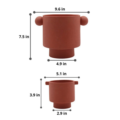 Keramikkruka i skandinavisk Drum-Tom-design – Jordtoner, Liten till Stor