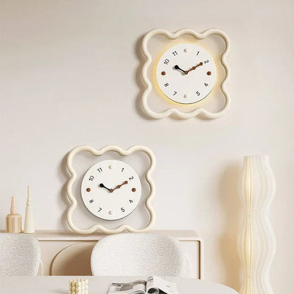 PuffTick – Marshmallow-inspired wall clock with soft curves and silent quartz movement