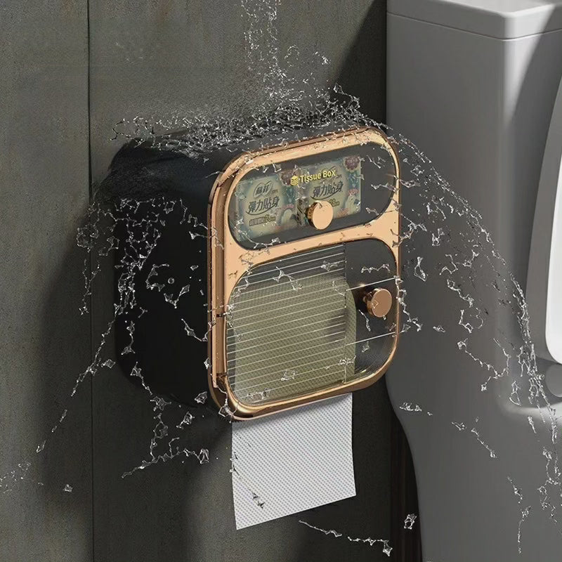 PureHold – Väggmonterad 2-lagers toalettpappershållare med förvaringslåda