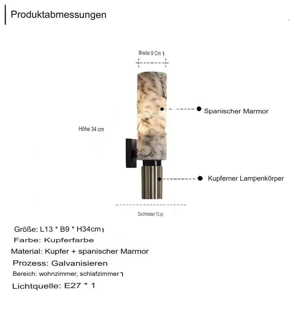 Lyxig marmorvägglampa – Elegant design med LED-ljus för stiliga boendemiljöer