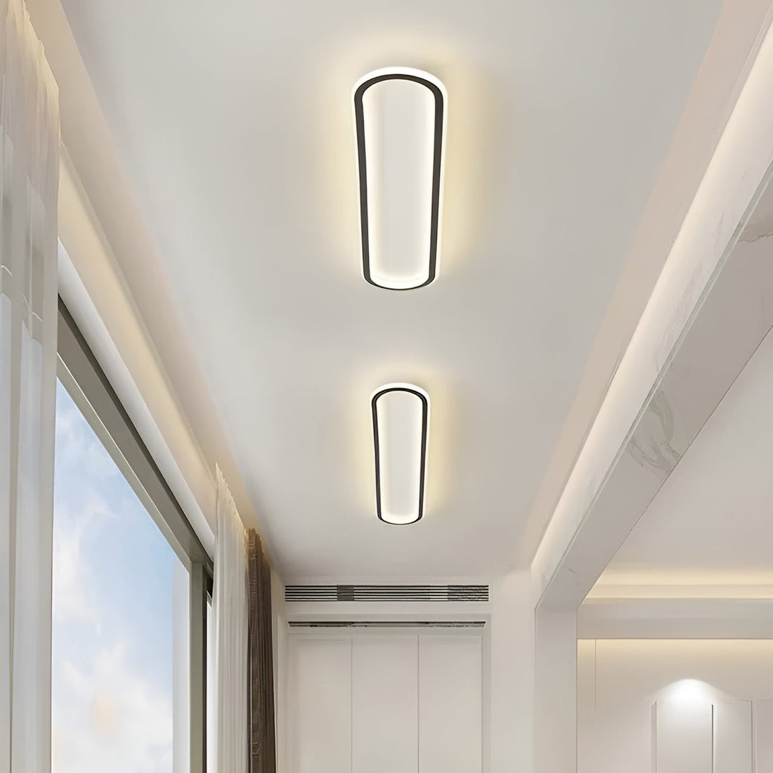 LED-taklamps i oval form – Elegant modern design för hall och entréområde