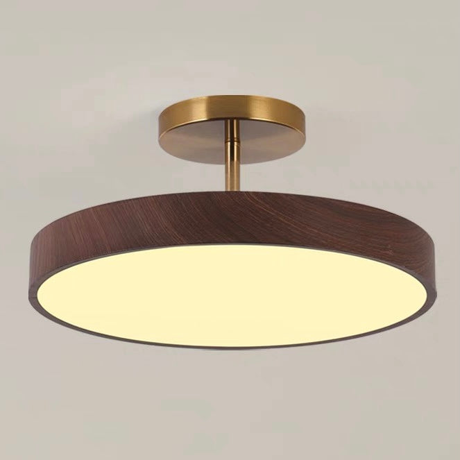 Semi-Flush Trä LED Taklampa – Modern Stil