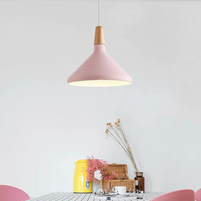 Nordisk Macaron Pendant Light | Trä Accent | Minimalistisk Charm | D7.09&quot;-15.35&quot; | Brick by Brick