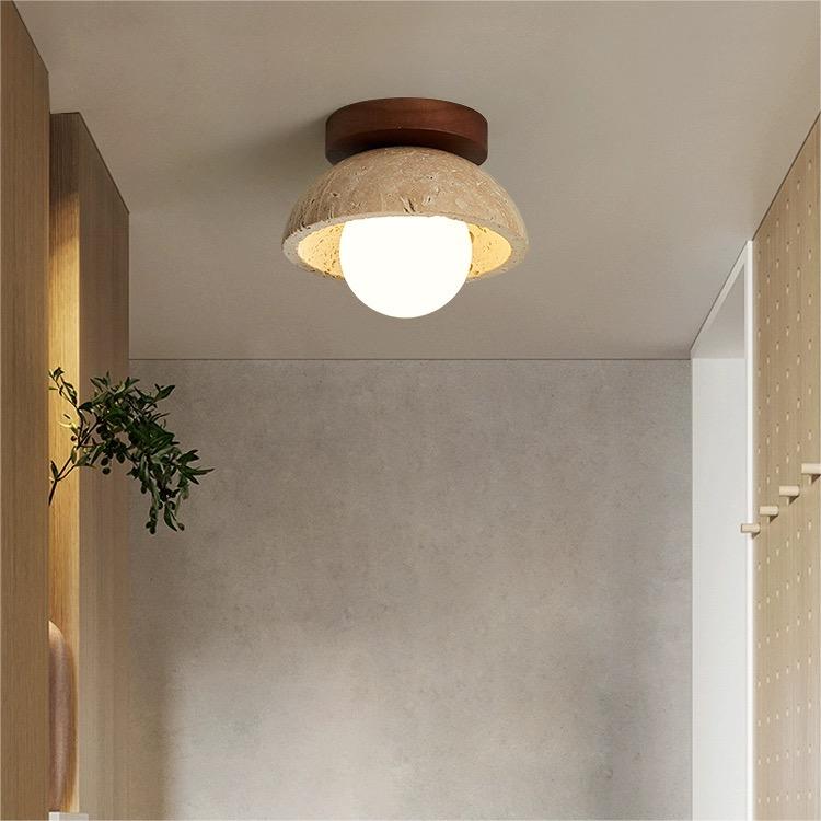 Industrinmodern beige stenvägglampa