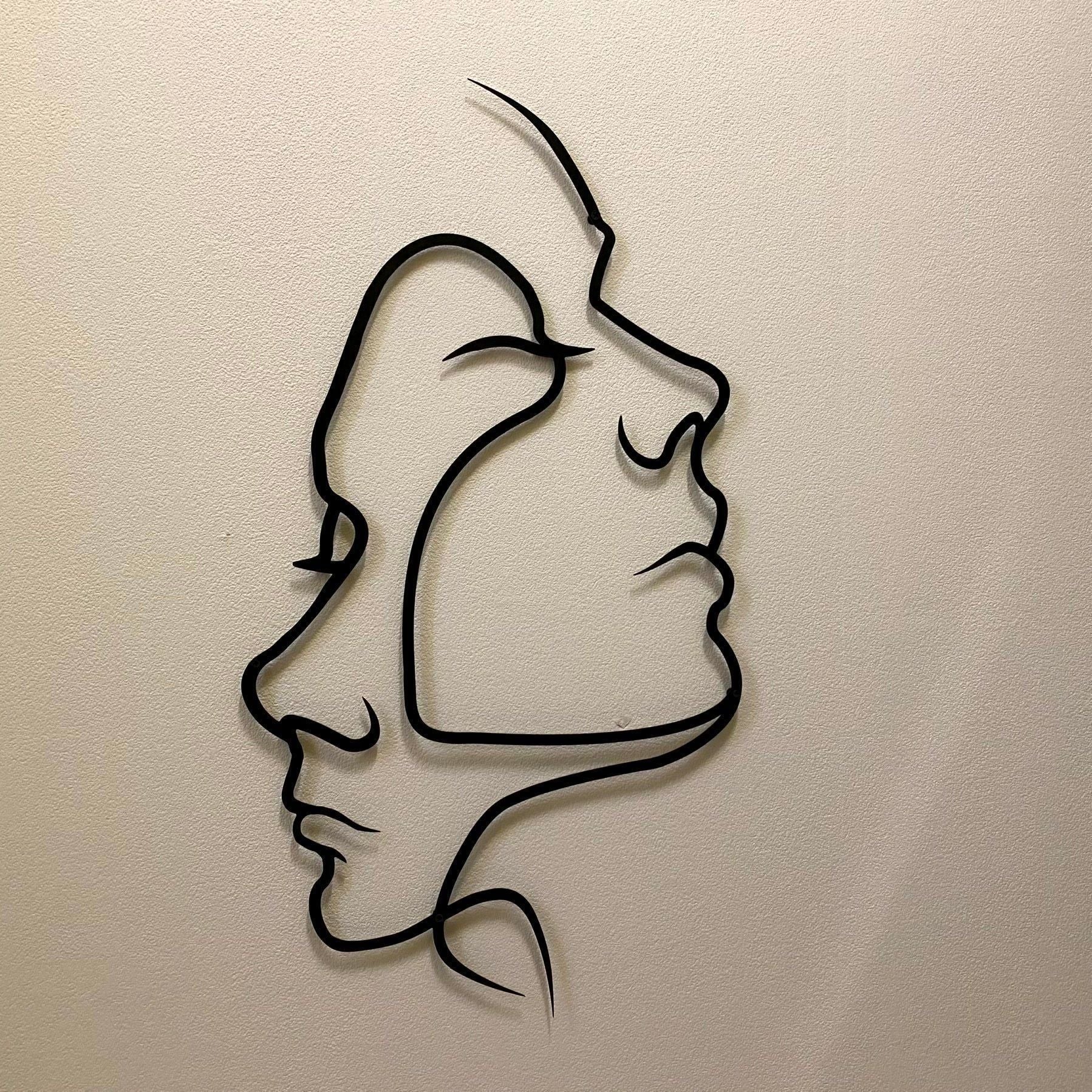 AbstractAffection Decor - Minimalistiskt par-huvudbild väggdekoration