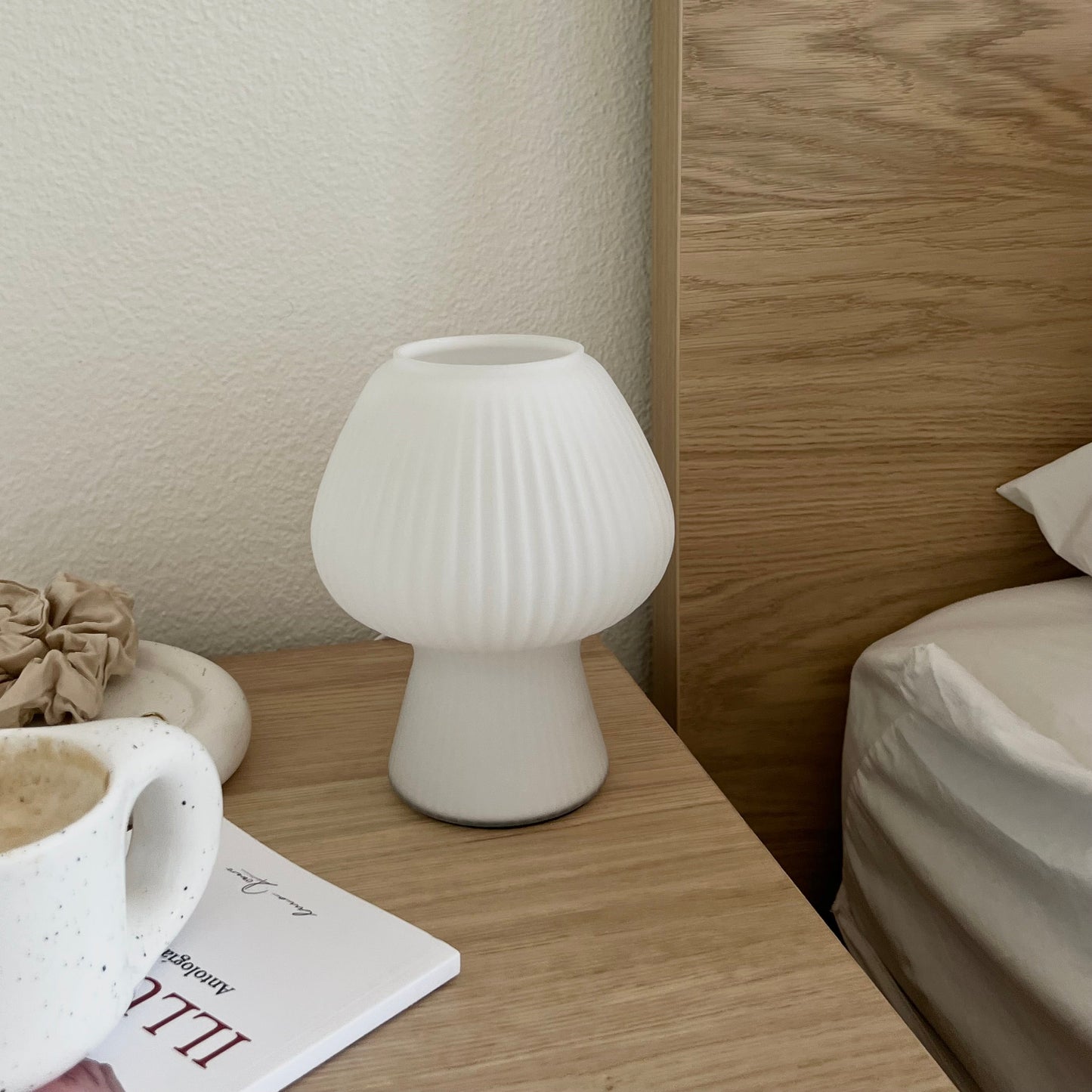 Retro Svamp Bordslampa | Glassten | Touch-kontroll med 3 Ljuslägen