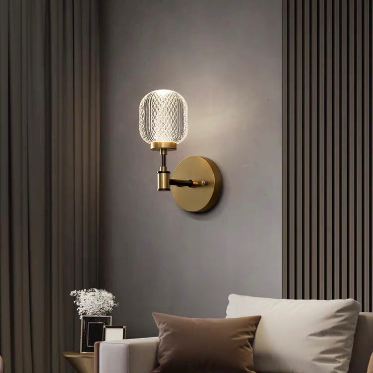 Kristallakrylvägglampa | Elegant väggsconse i mässing | Enkelt ljus | 9.84×6.69 tum | Brick by Brick