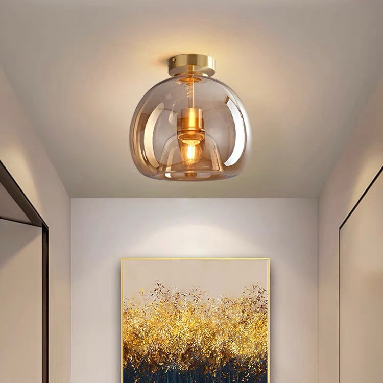 Moderna Taklampor med Retro Koppar och Glasdesign