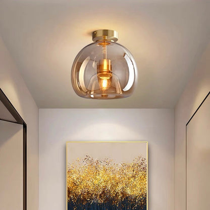 Moderna Taklampor med Retro Koppar och Glasdesign