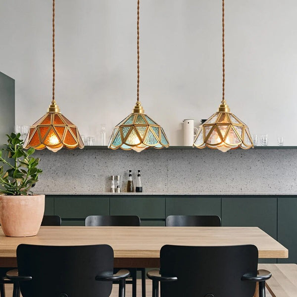 Klassisk Glasmålning Taklampa