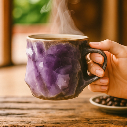 Kaffekopp med utseende av naturlig kristallsten