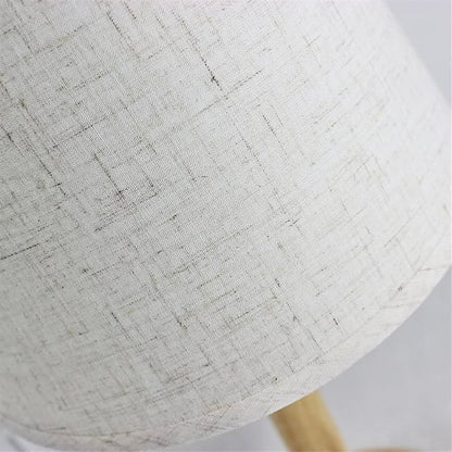 Trådlampa | USB-uppladdningsbar | Linne-skärm med träbas | 10,6&quot; Bärbar miljöbelysning