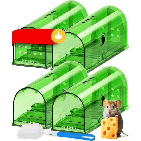 Royallure Human Musfälla 4-Pack – Ingen beröring, Barn & Husdjursäker, Enkel installation