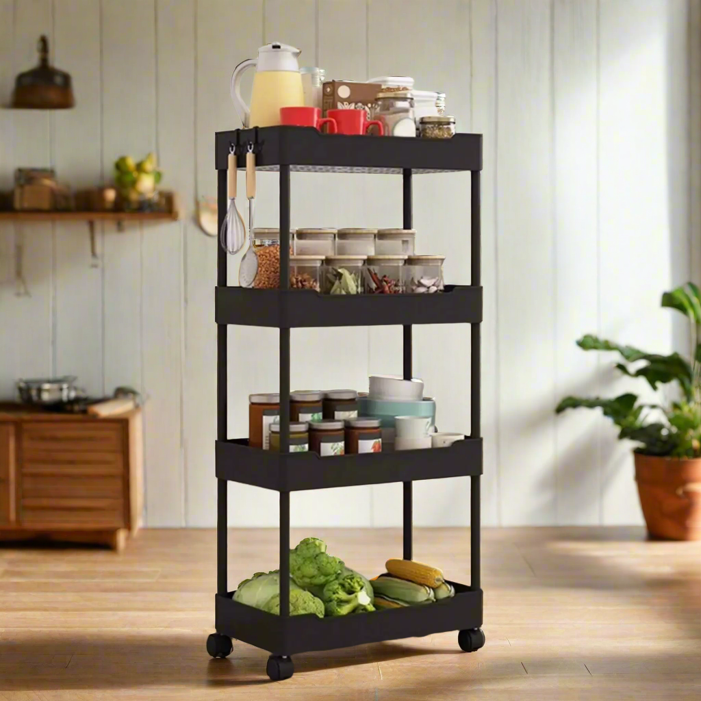 Royallure 3-Tier Rullande Verktygsvagn Slim Lagringsställ för Kök & Badrum