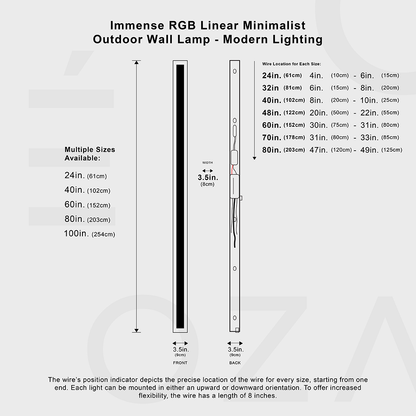 Groots RGB Linjär Minimalistisk Utomhusvägglampa