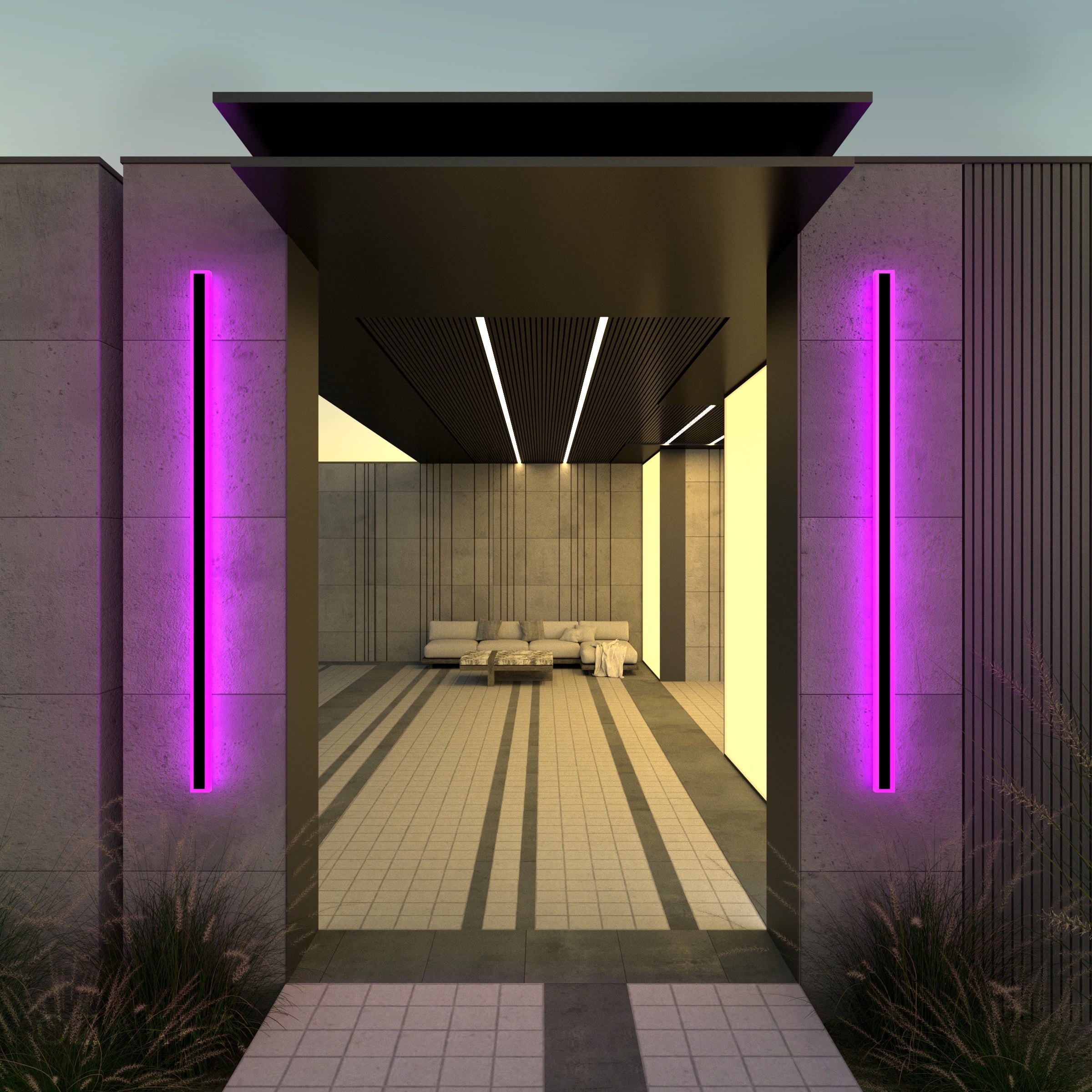 Groots RGB Linjär Minimalistisk Utomhusvägglampa