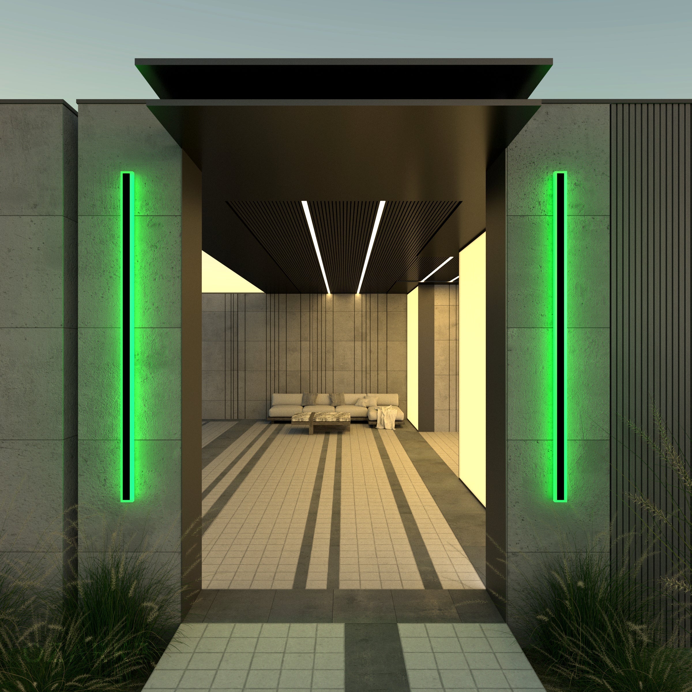 Groots RGB Linjär Minimalistisk Utomhusvägglampa