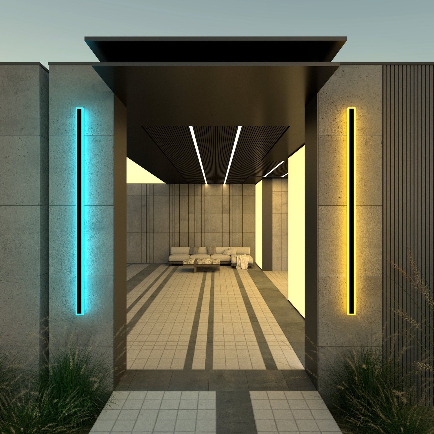 Groots RGB Linjär Minimalistisk Utomhusvägglampa