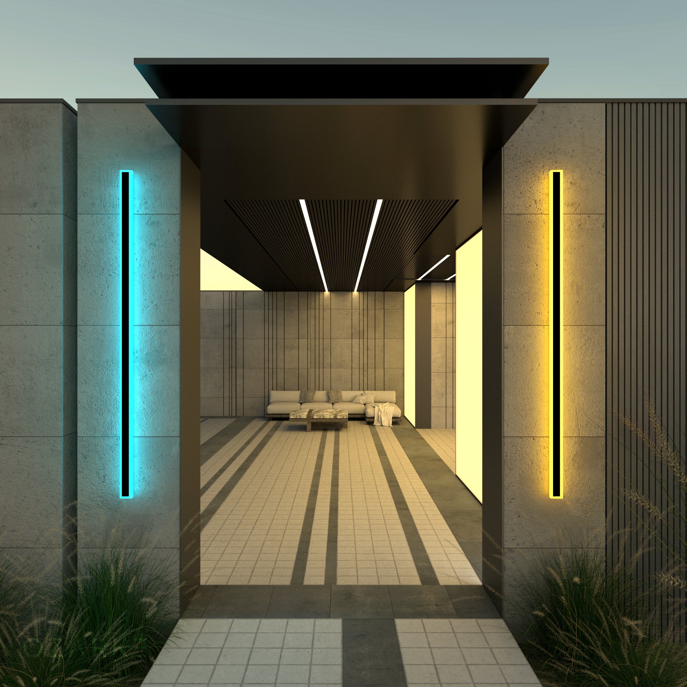 Groots RGB Linjär Minimalistisk Utomhusvägglampa