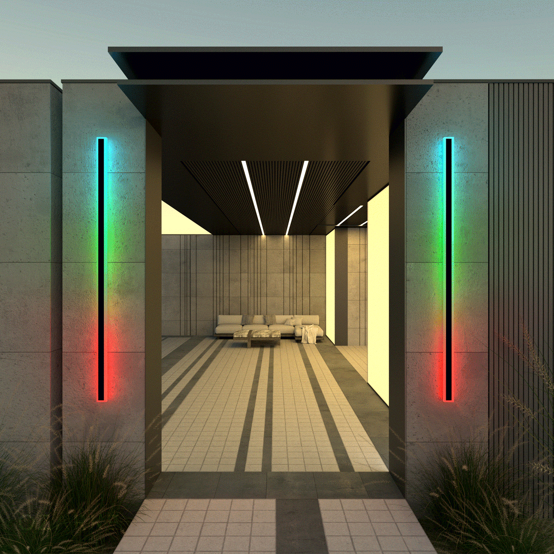 Groots RGB Linjär Minimalistisk Utomhusvägglampa