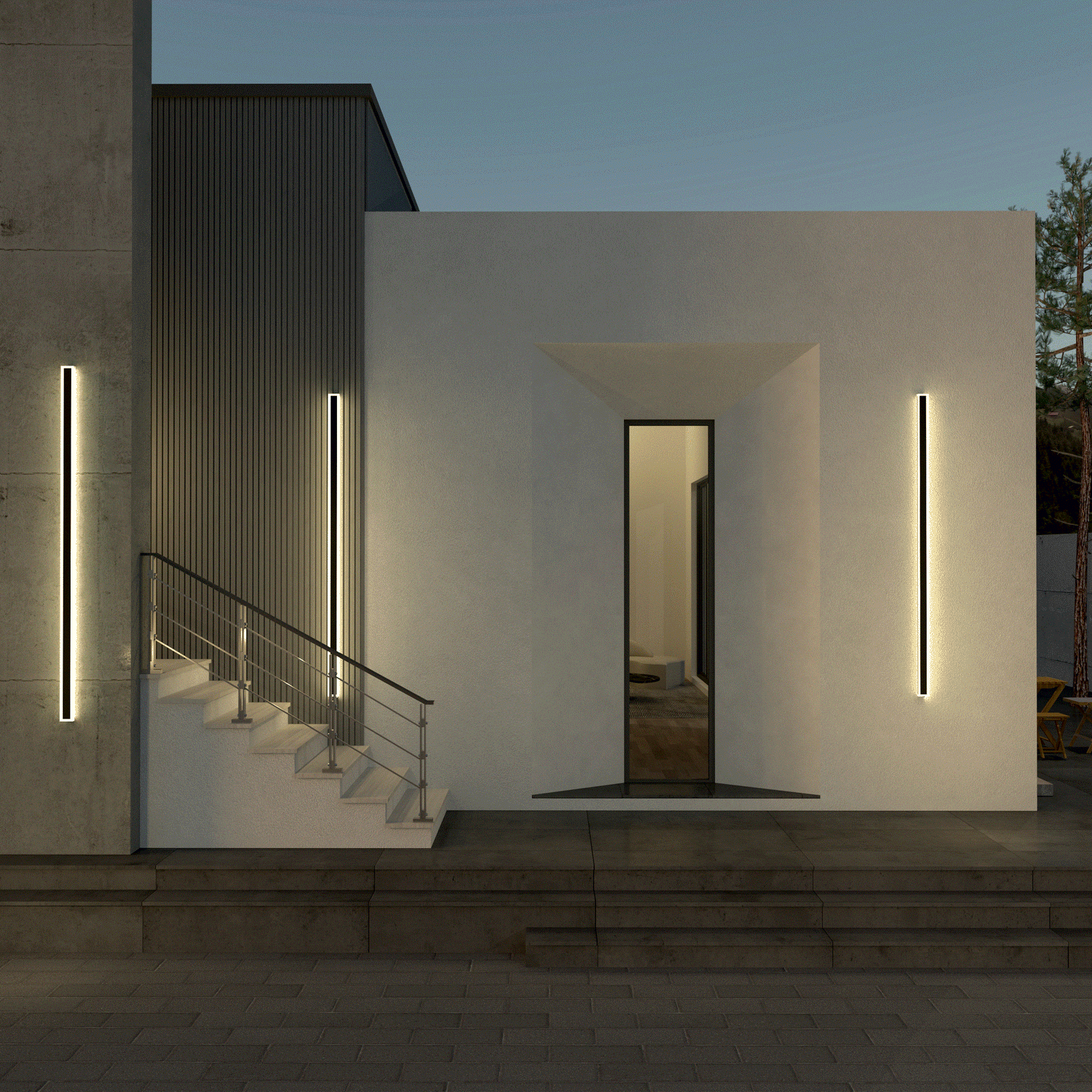 Groots RGB Linjär Minimalistisk Utomhusvägglampa