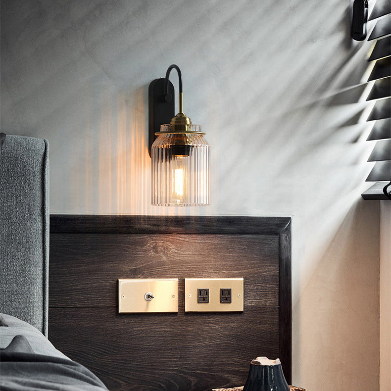 Industriell Glas Tratt Vägglampa