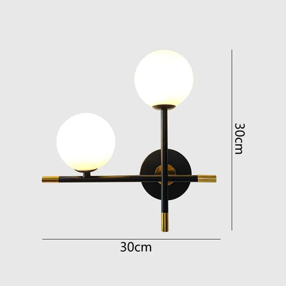 GlowLuxe - Modern LED Vägglampa med Glasskula
