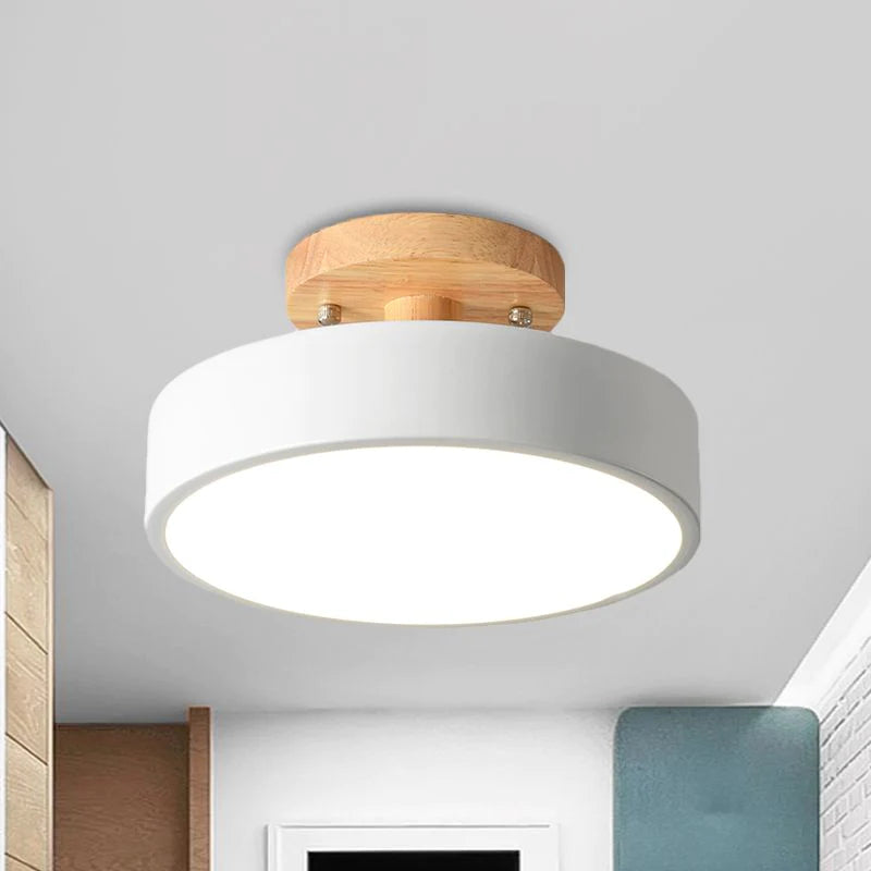 LED Taklampa Trä Flush Mount Armatur