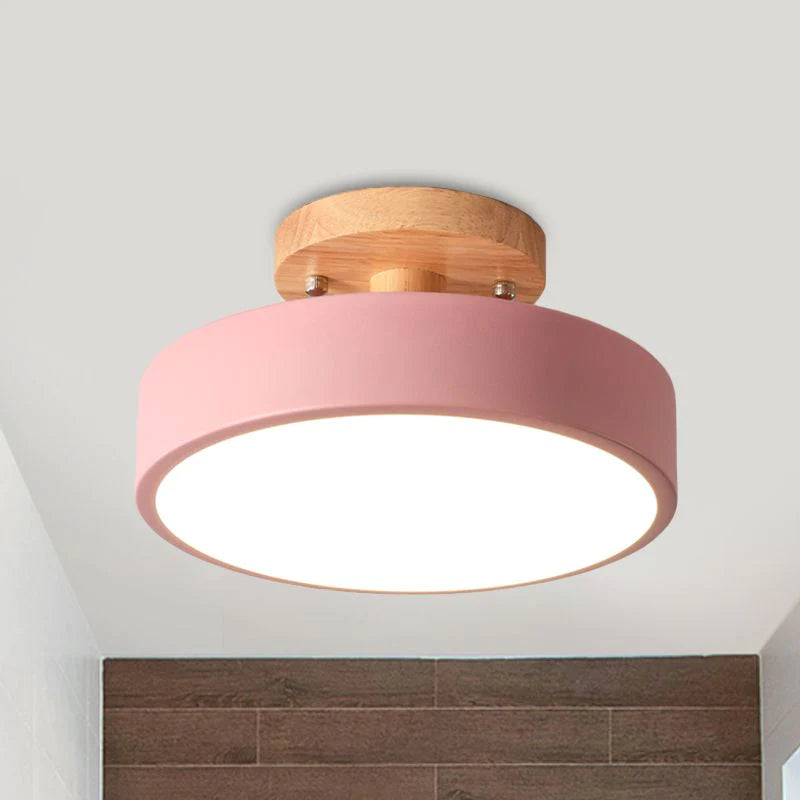LED Taklampa Trä Flush Mount Armatur