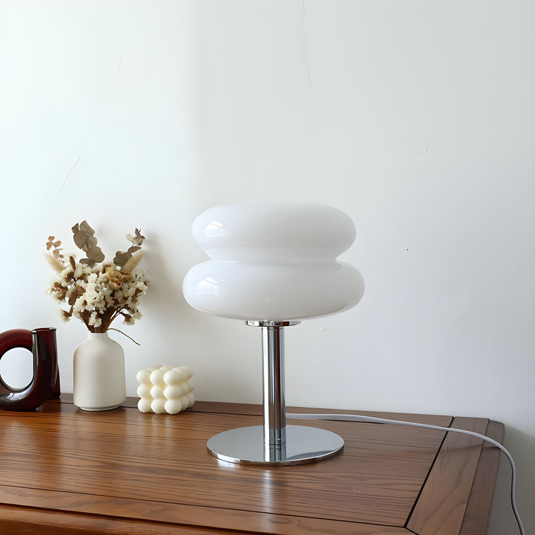Italiensk designer glas ägg tart LED bordslampa för heminredning