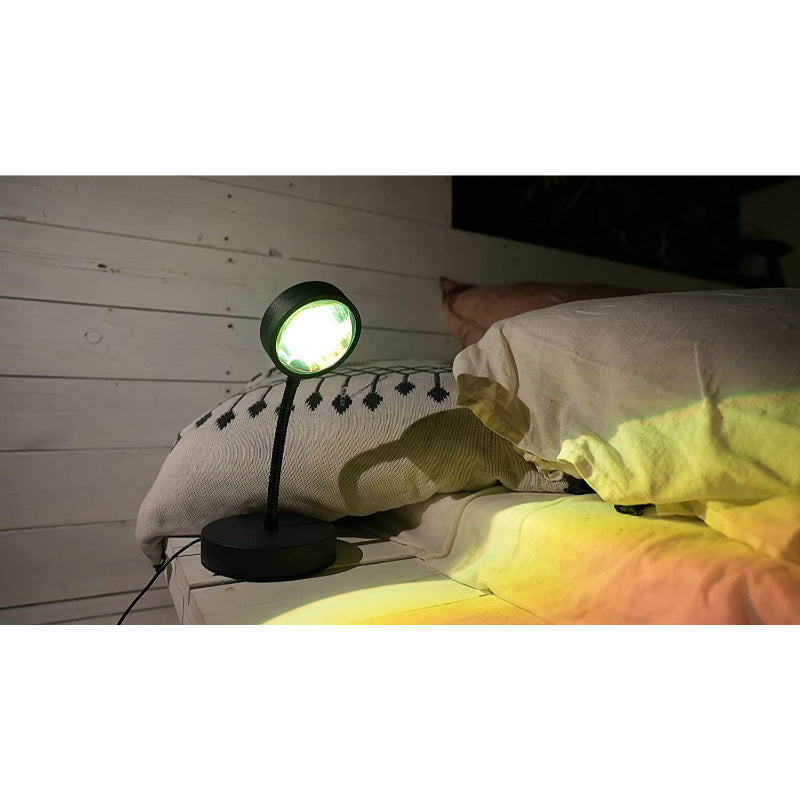 Solnedgångslampa Projektor - LED Nattlampa med 16 RGB Färger och 360° Rotation